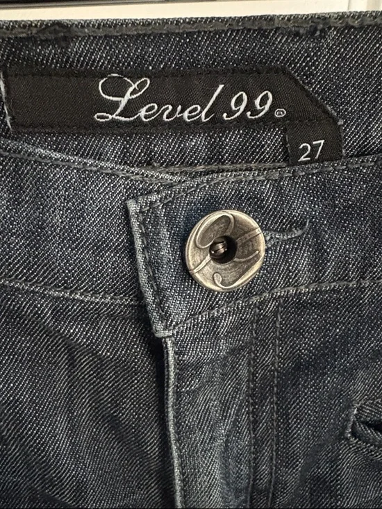 Level 99 Flare Jeans Size 27 Dark Wash Mid Rise Boho - Picture 3 of 7